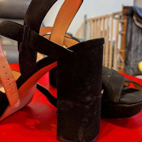 LIMELIGHT Black Suede Platform Heels - Size 11M - Picture 4 of 6